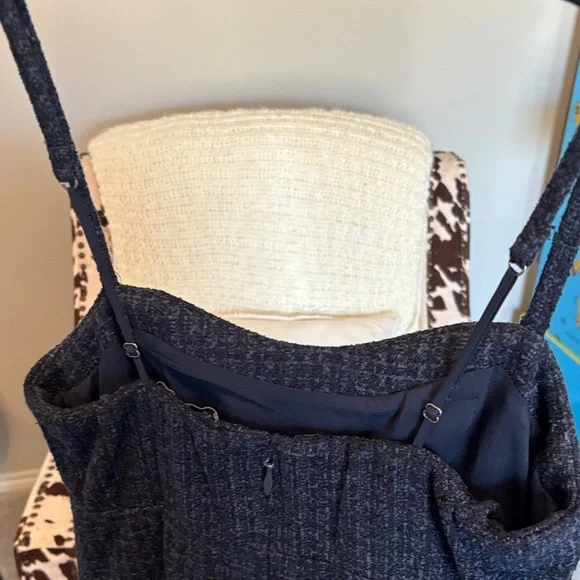 NWT Abercrombie & Fitch Small Tall Dark Blue Tweed skort Dress - Picture 11 of 11